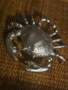 Source Unknown Silver Crab Reptile Habitat Accent